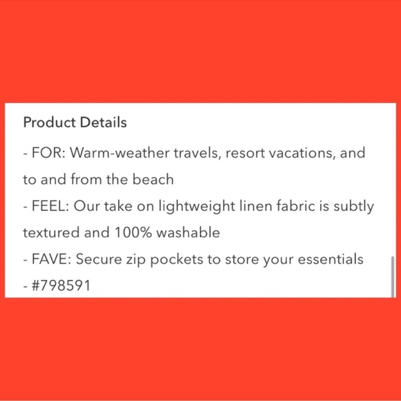 NWT! Athleta Linen Playa Wide Leg Crop Split Hem Pants Vacation Travel 10P 23” - Picture 7 of 7